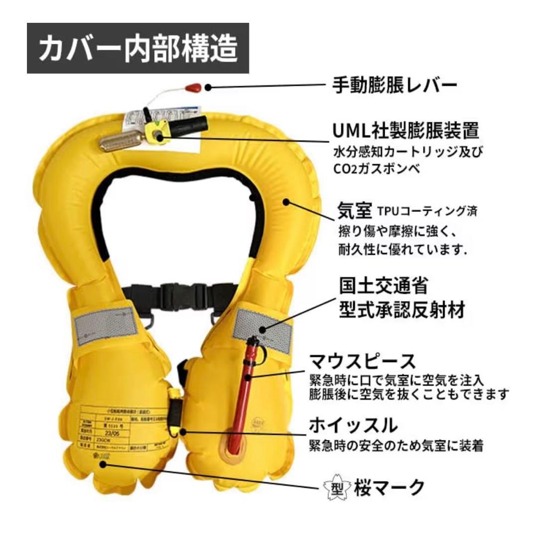 SEAWOLF 自動膨張ライフジャケット 桜マーク