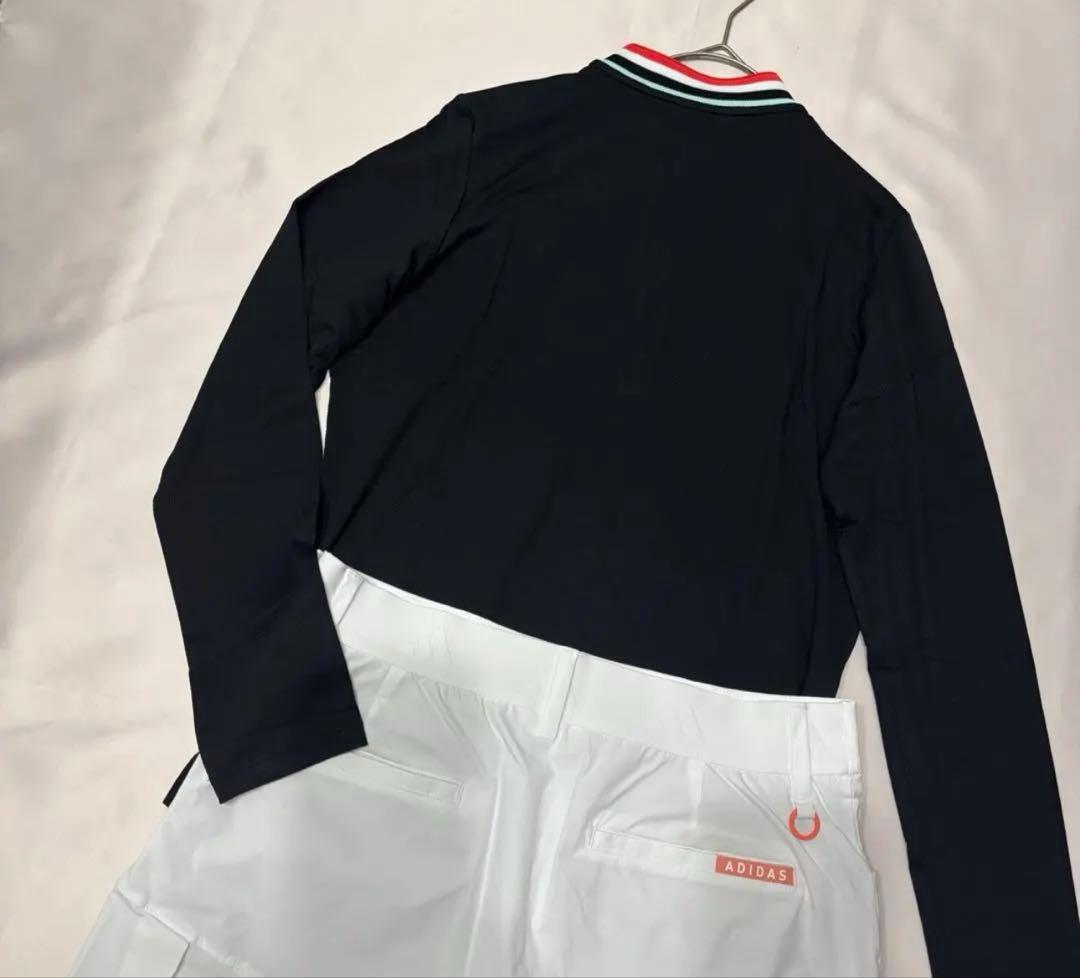 新品adidasゴルフ　ハーフジップポロシャツ　プリーツ スカート大きめサイズ