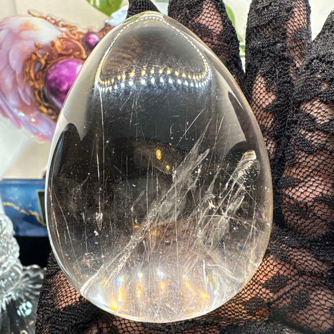 高品質 クォーツINクォーツBIGたまご♡シルバールチル共生♡No.2594