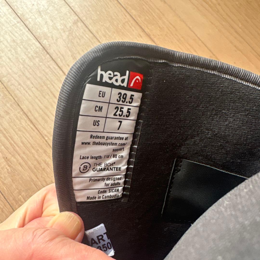 【美品・ほぼ未使用】HEAD スノーボードブーツ25.5cm ユニセックス
