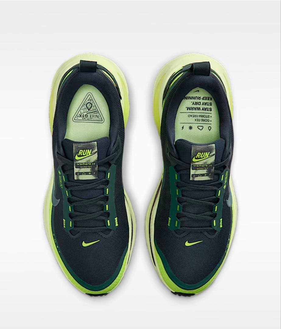 Nike ボメロ18 GTX ダークグリーン/ライム 26.5