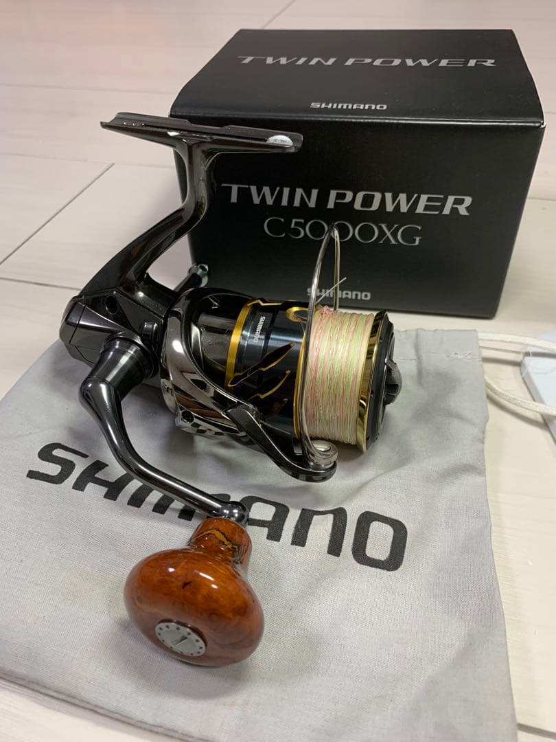 20ツインパワーC5000XG シマノ　ハンドル改　リールスタンド改