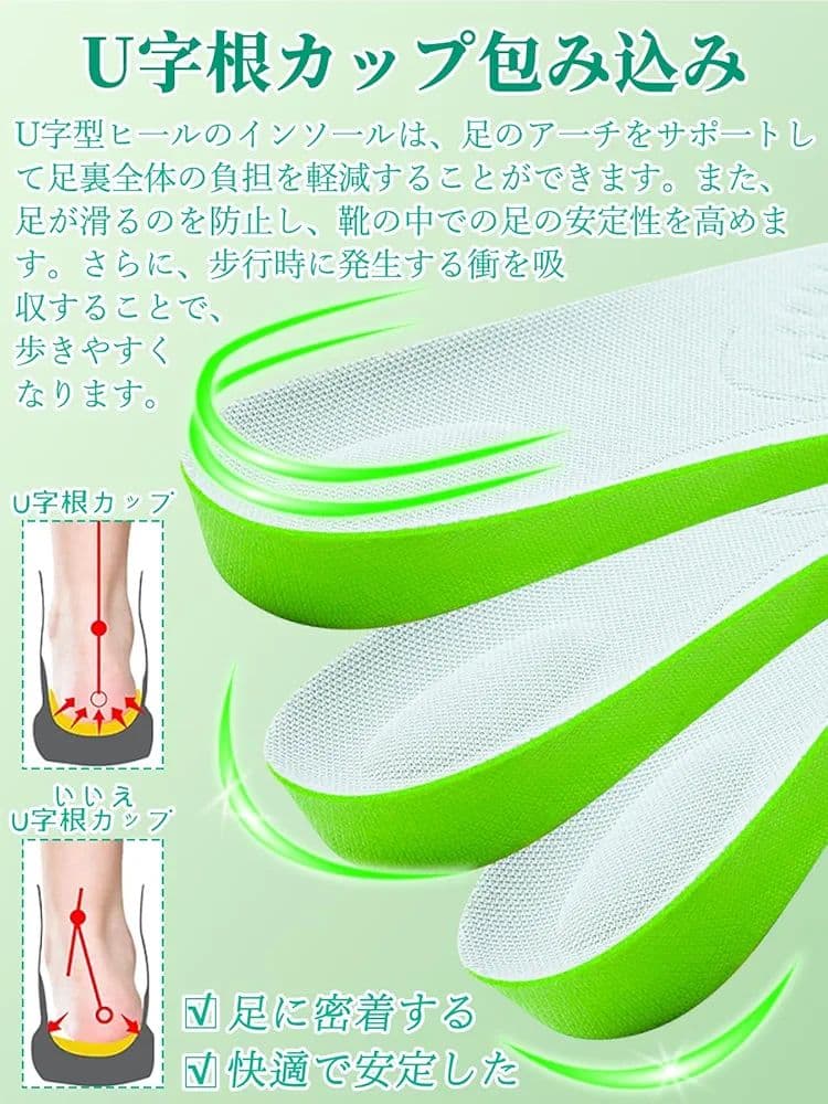 シークレット インソール 抗菌・防臭 通気性 23.5-24cm 1.5cm
