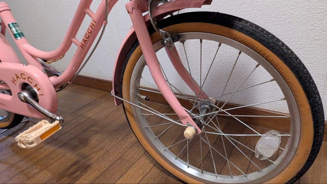 （引き取り限定）　18インチ　ブリヂストン　ハッチ　子供　自転車　ピンク　補助輪