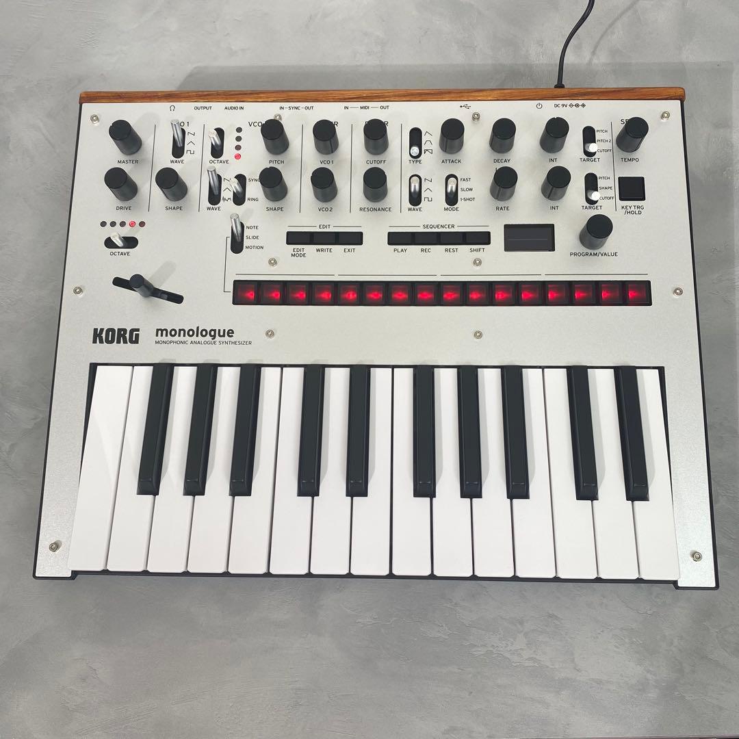 【極美品】KORG monologue アナログシンセサイザー　純正アダプター付