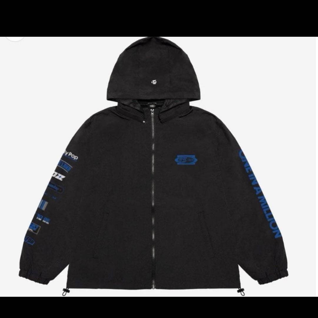 TWICE ツウィ ウィンドブレーカー ウィンブレ M Ｍ 黒 ブラック
