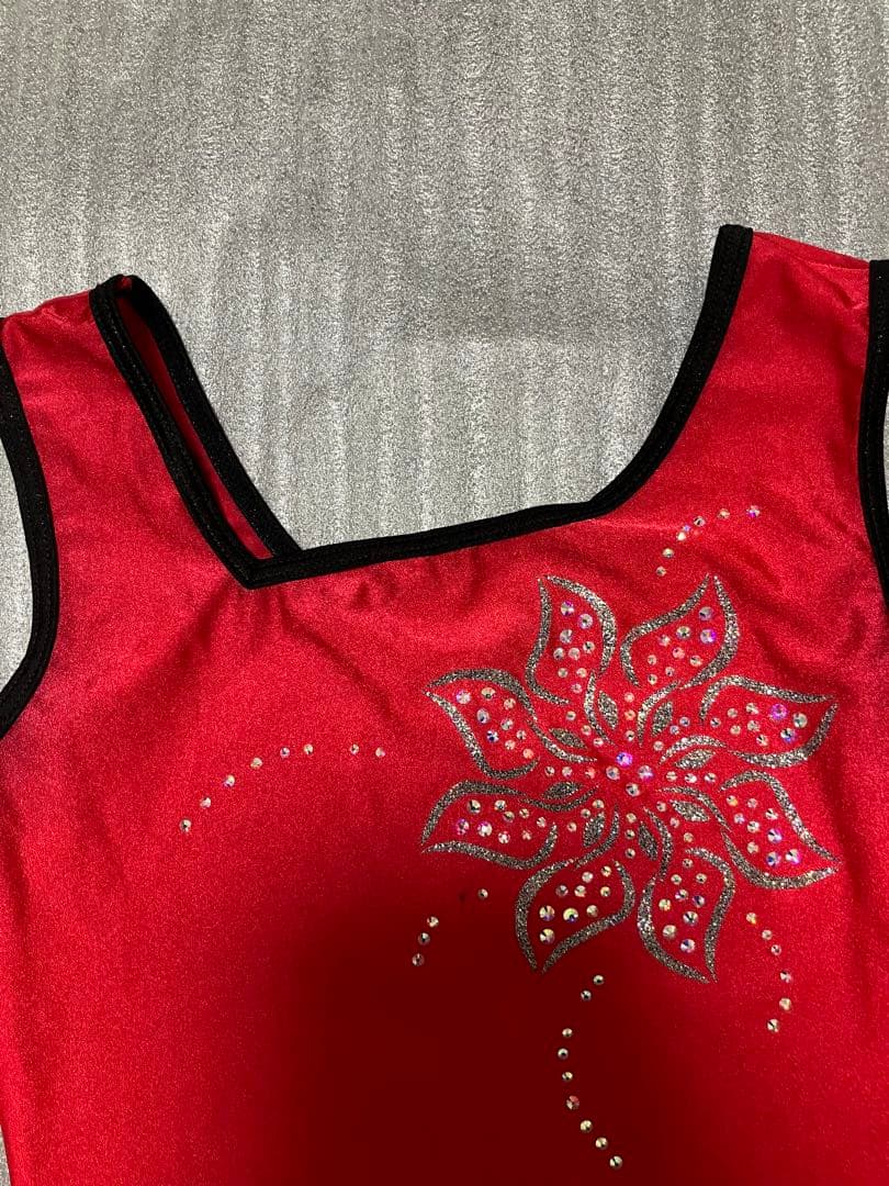 赤い花刺繍　レオタード Lサイズ　airmove エアムーブ