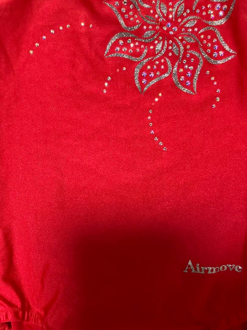 赤い花刺繍　レオタード Lサイズ　airmove エアムーブ