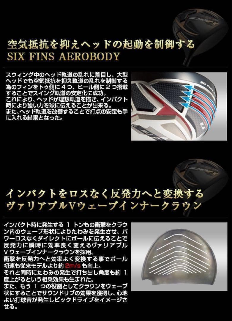 ◆世界最高反発でステルス2 より＋55Y! ワークスゴルフ CBR黒プレミア