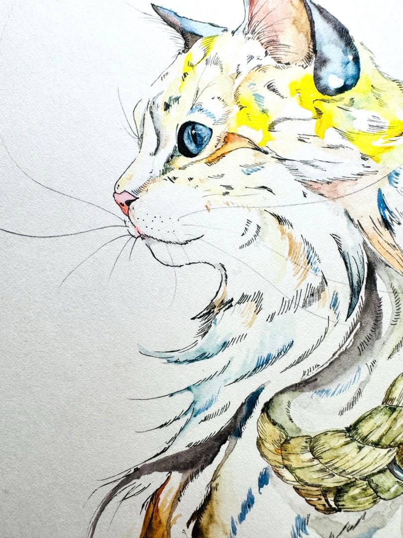 ネコガミサマ 猫 簡易額装 A4