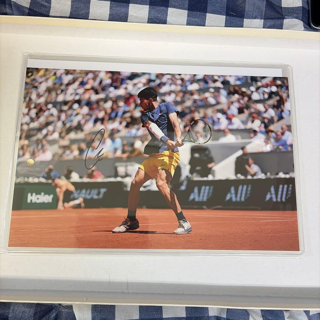 男子テニス　チャンピオン　カルロス・アルカラス 直筆サイン入りフォト 証明書付