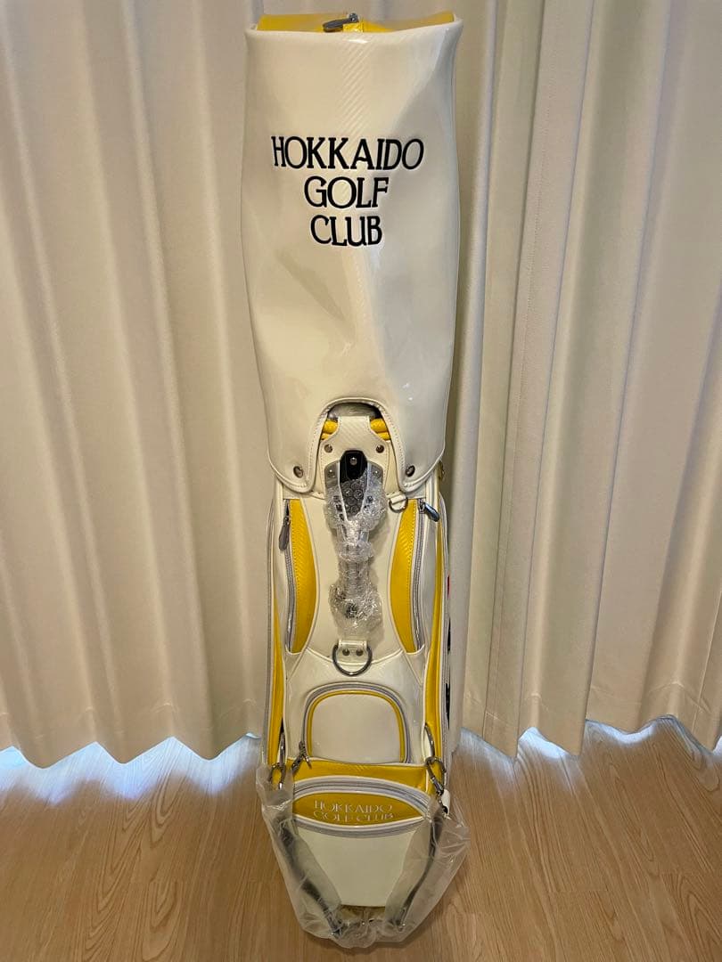 【新品】HOKKAIDO GOLF CLUB キャディバッグ ホワイト/イエロー