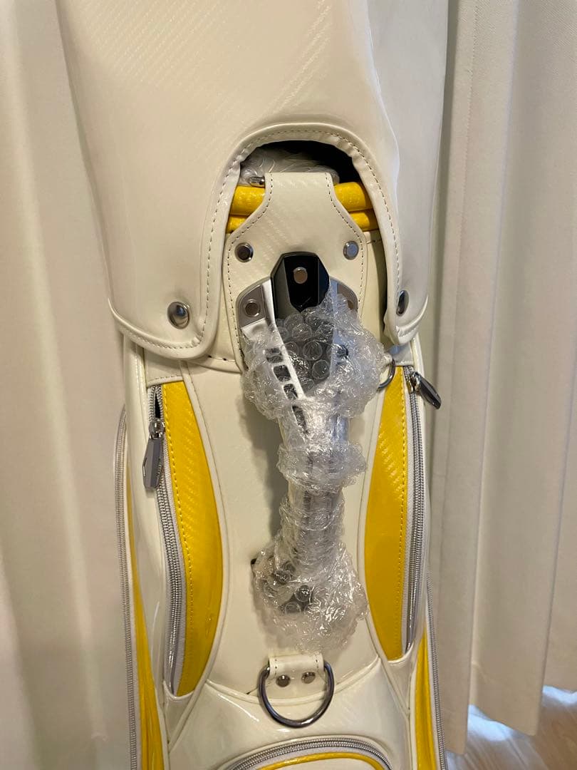 【新品】HOKKAIDO GOLF CLUB キャディバッグ ホワイト/イエロー