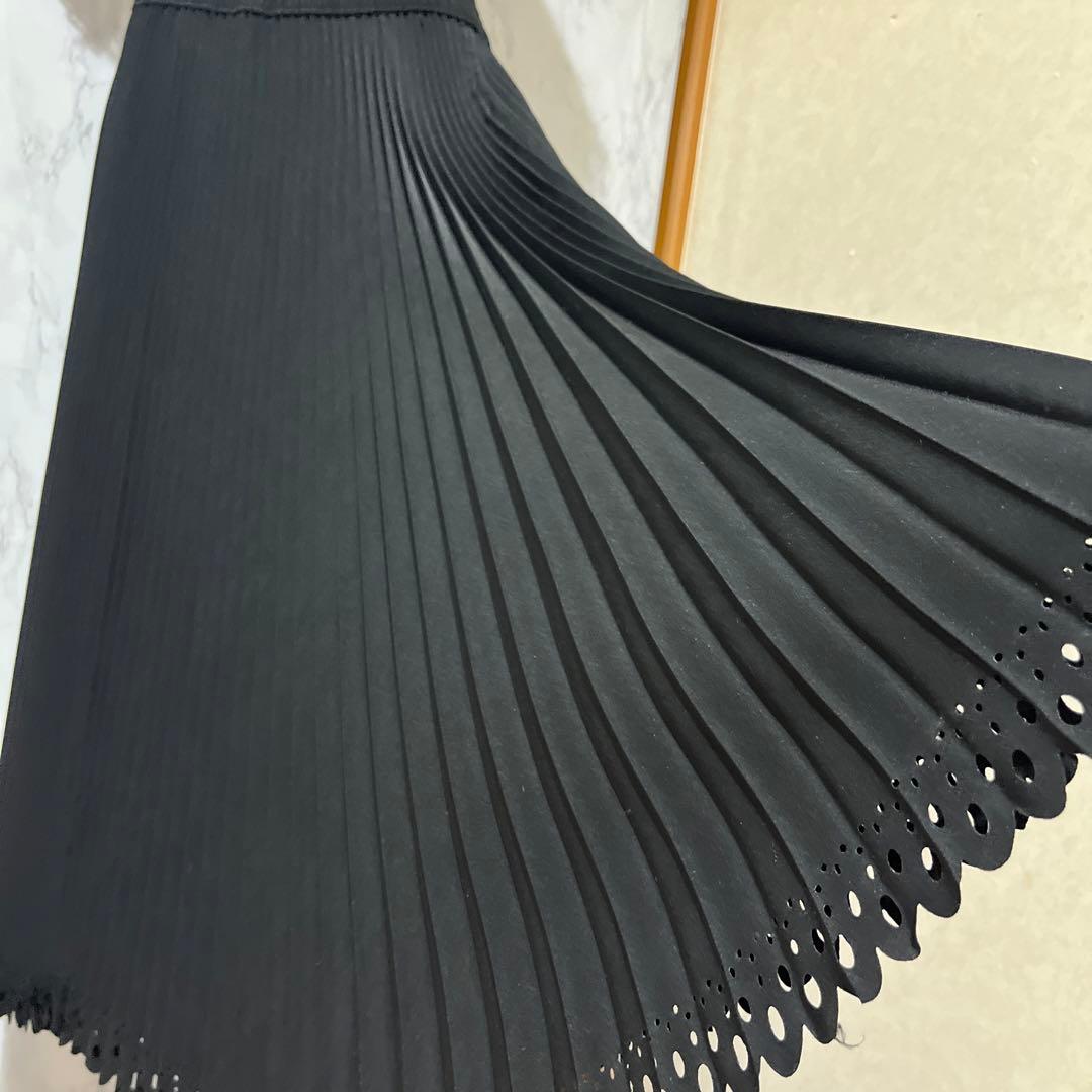 綺麗なプリーツスカート 黒