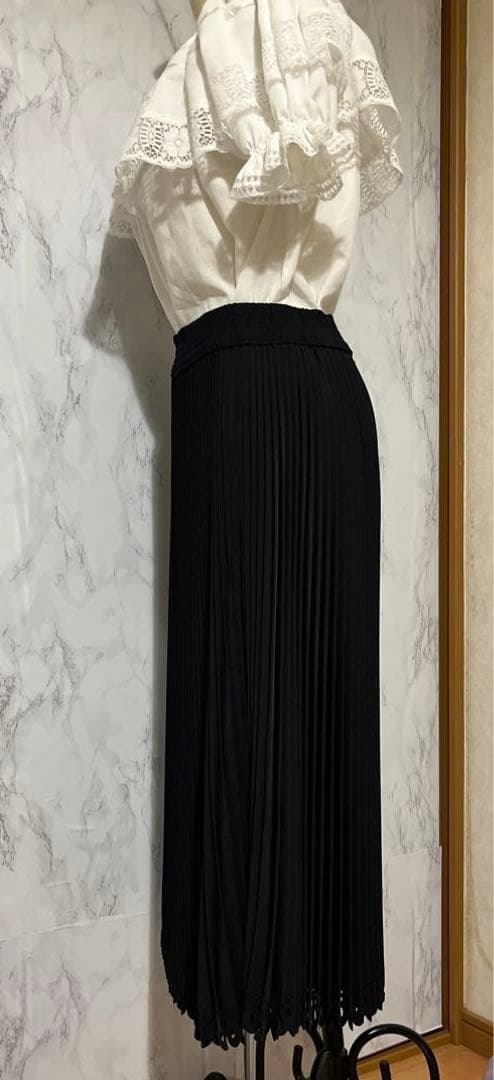 綺麗なプリーツスカート 黒