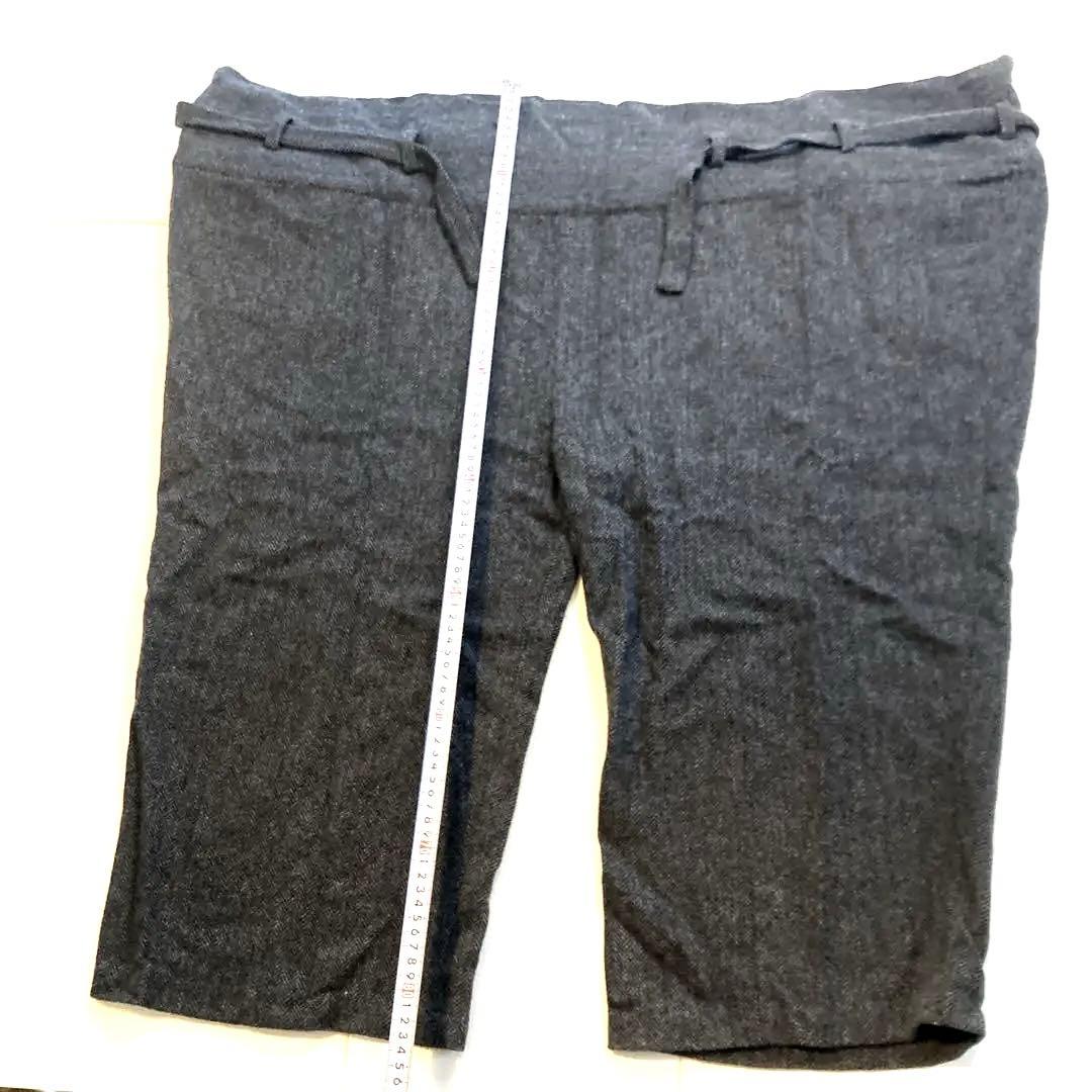 ウール　ヨガパンツ　ワイドシルエット　ベルト紐付き　日本製　XL