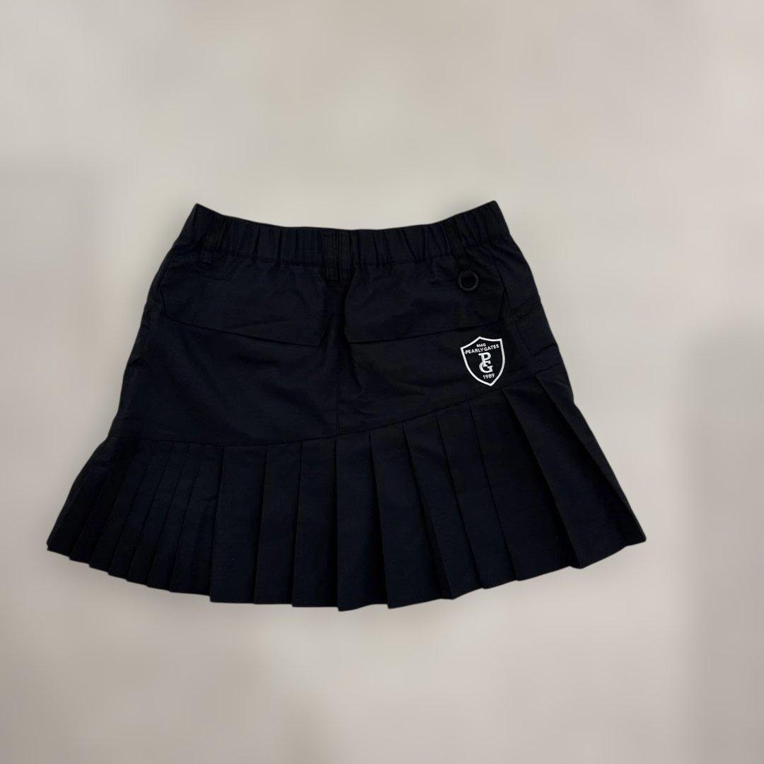 パーリーゲイツ　冬用　プリーツスカート　０　黒　定番　美品