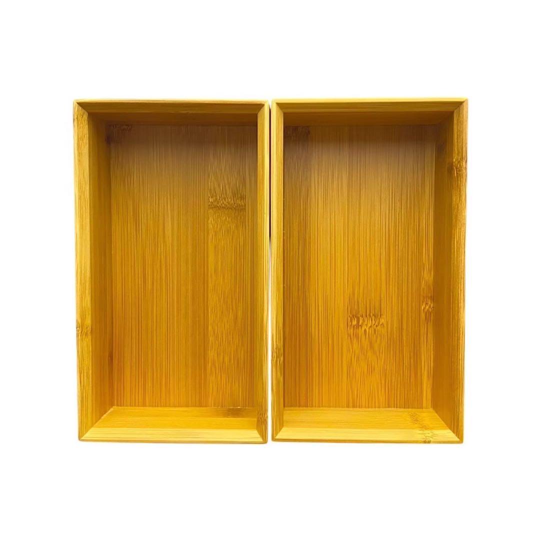 【竹仙】煤竹長方形二段弁当箱 竹製品 お弁当箱 新品