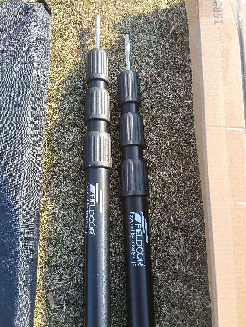 FIELDOORテントポール 89〜230cm ４本セット二股化パーツ２個セット