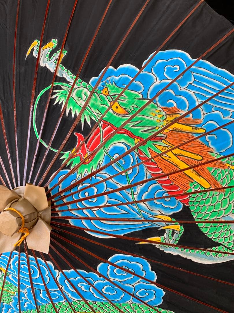 【一点もの】舞踊傘 番傘 龍 手描き 舞台小道具 日本舞踊 演劇 和装
