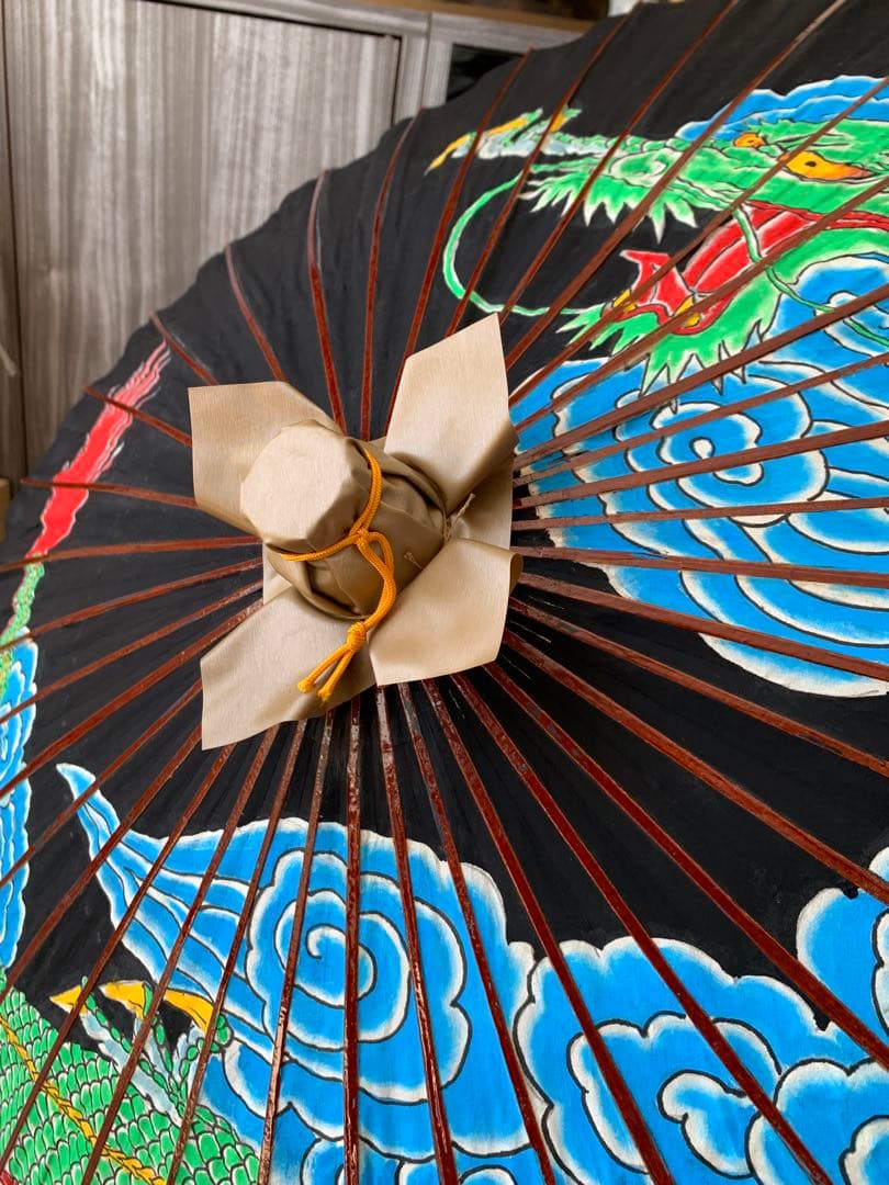 【一点もの】舞踊傘 番傘 龍 手描き 舞台小道具 日本舞踊 演劇 和装