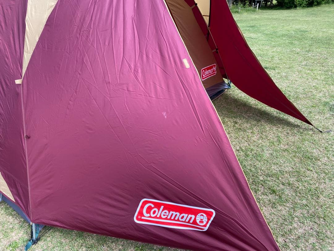 Coleman キャンプテント ドーム型 赤・ベージュ