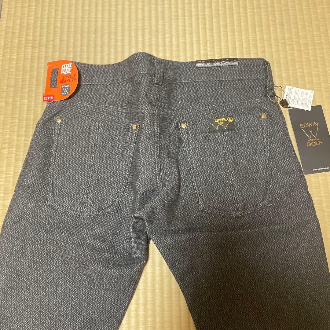 【新品未使用】サイズＬ　エドウィンゴルフ　メンズ冬用パンツ　ヘンリボーン柄