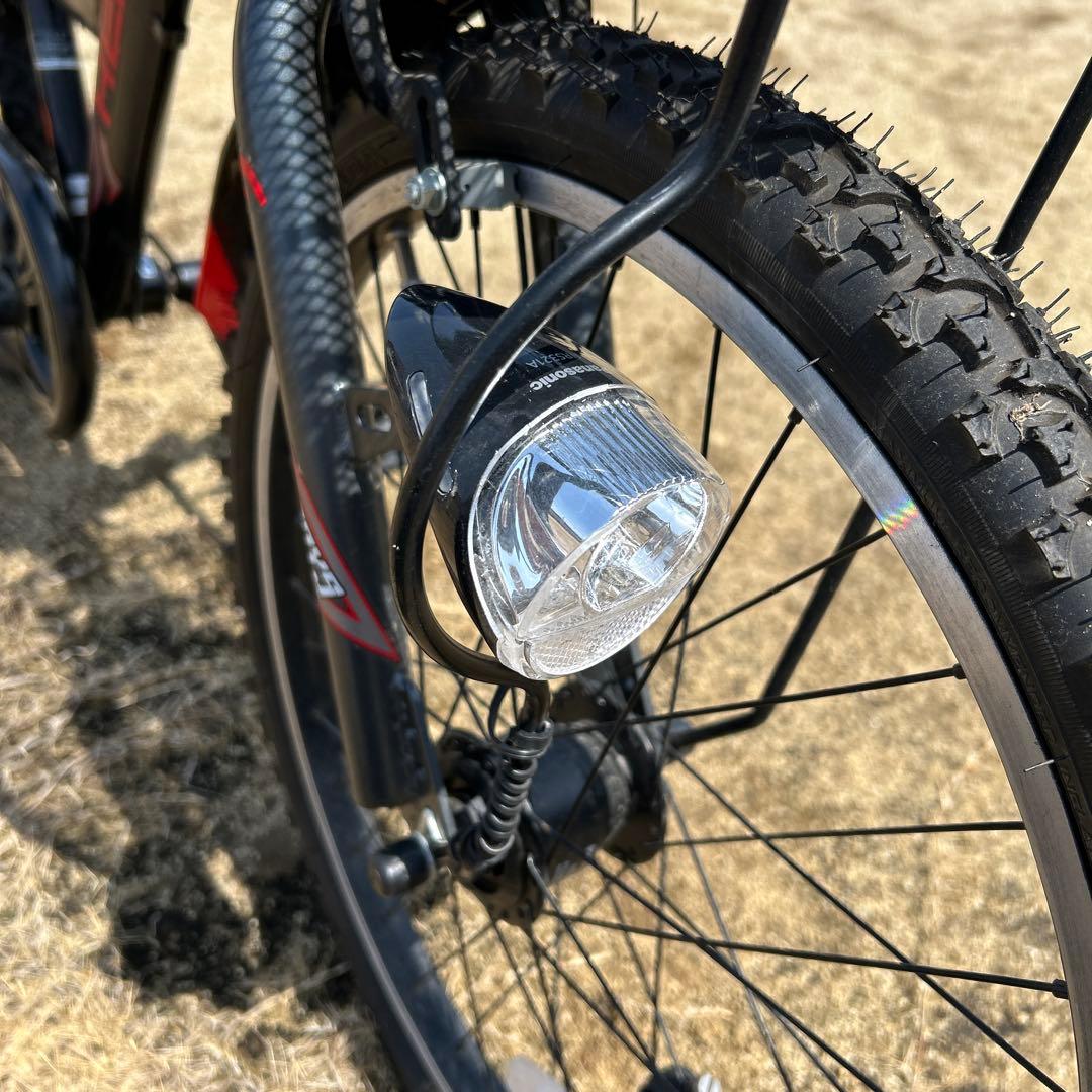 子供用 自転車 本体 黒・赤 前カゴ付 HEAD