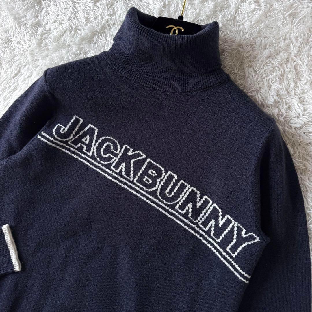 JACK BUNNY ゴルフ　ニット　セーター タートルネック　ビッグロゴ　0