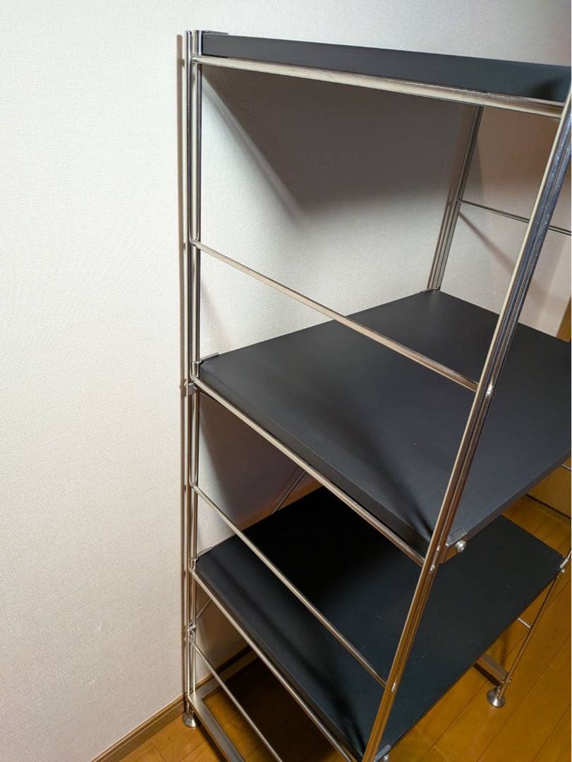 ■送料込■無印良品 ステンレスユニットシェルフ ダークグレー 棚 収納 黒