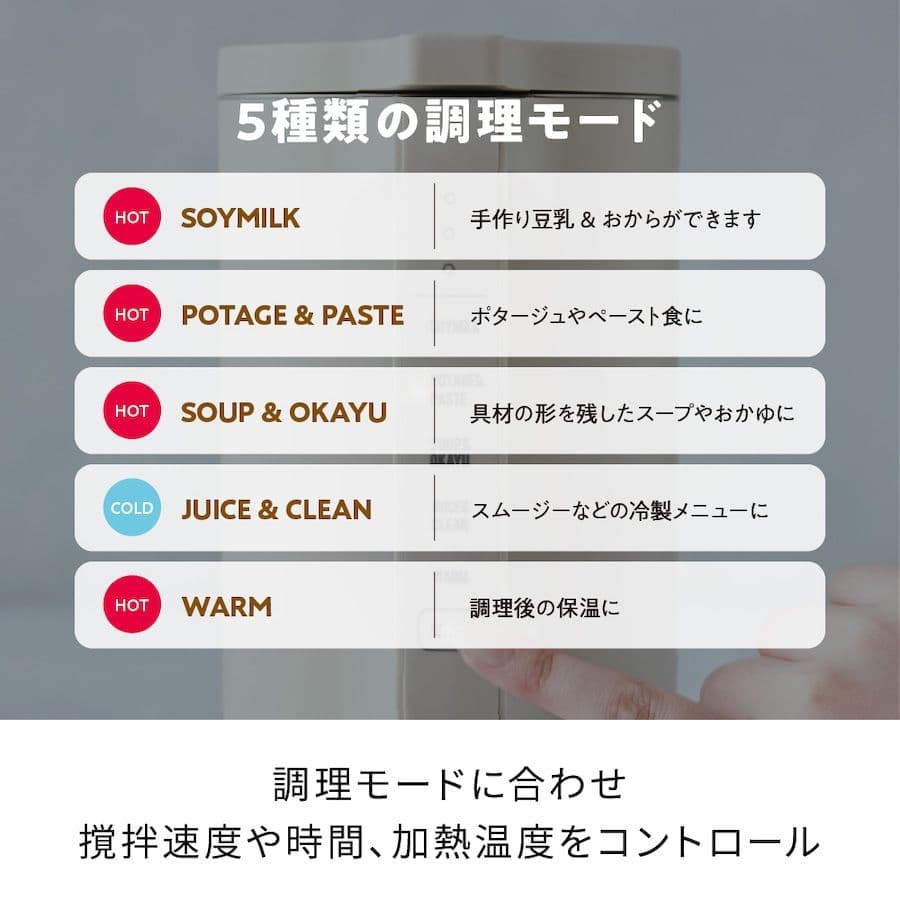 新品✨レコルト 自動調理ポット 600mL 5モード スープ／スムージー