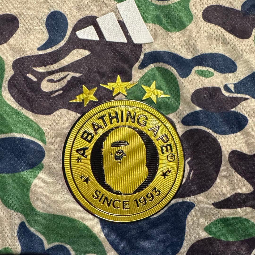 BAPE × adidas カモ ゲームシャツ S