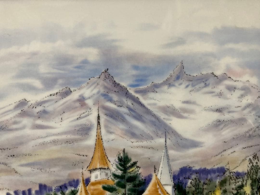 世界風影 ／瓷版絵／山水絵／製作銘あり