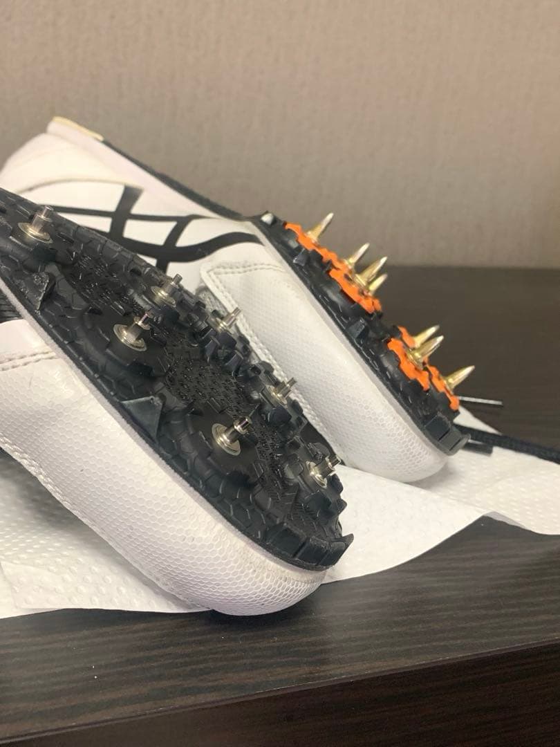 ☆ASICS☆EFFORT13 スパイクシューズ ブラック×ホワイト25.5cm