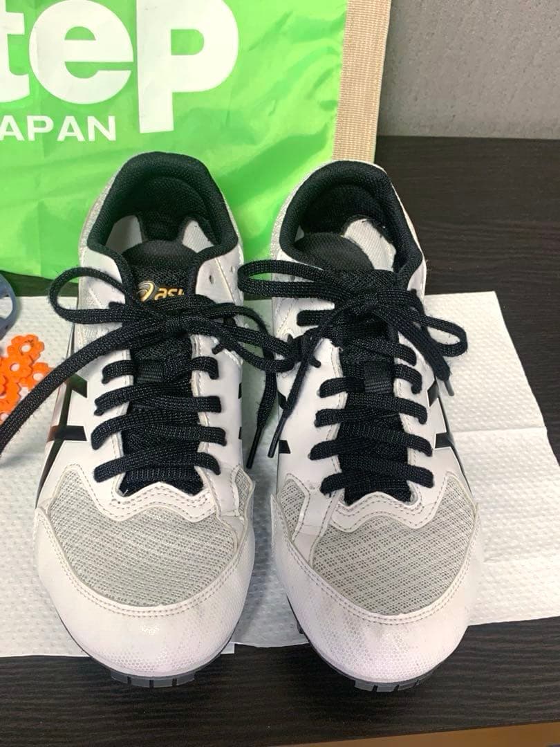 ☆ASICS☆EFFORT13 スパイクシューズ ブラック×ホワイト25.5cm