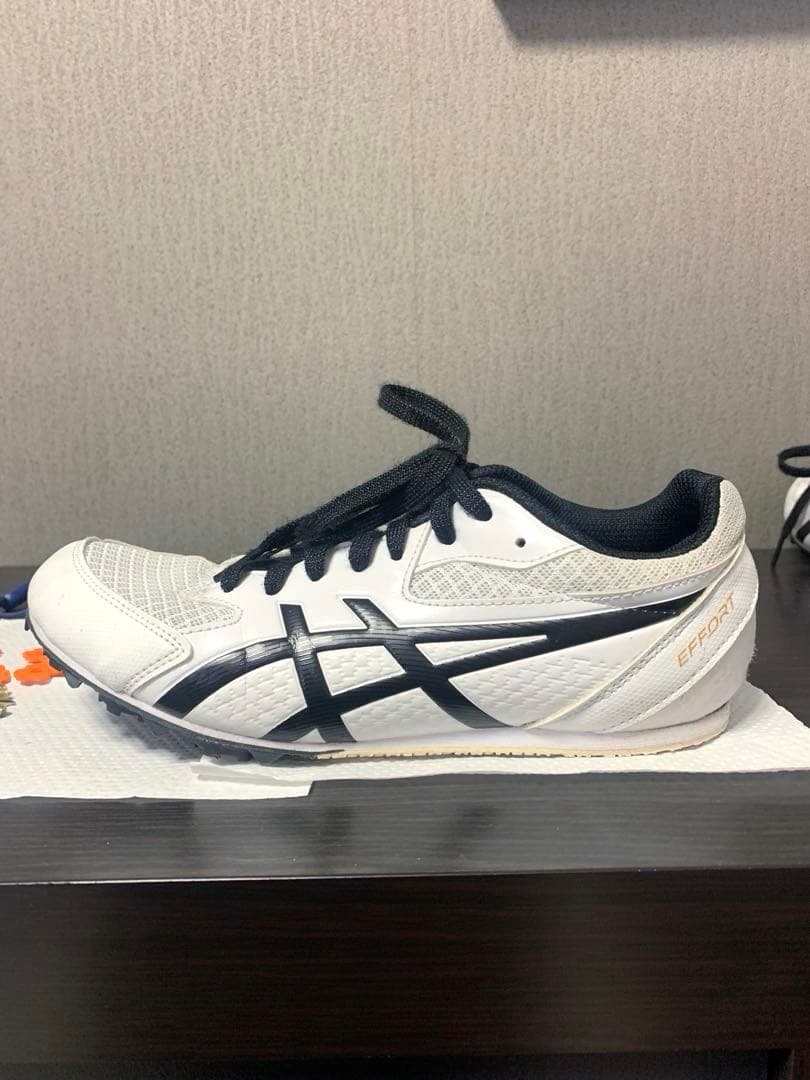 ☆ASICS☆EFFORT13 スパイクシューズ ブラック×ホワイト25.5cm
