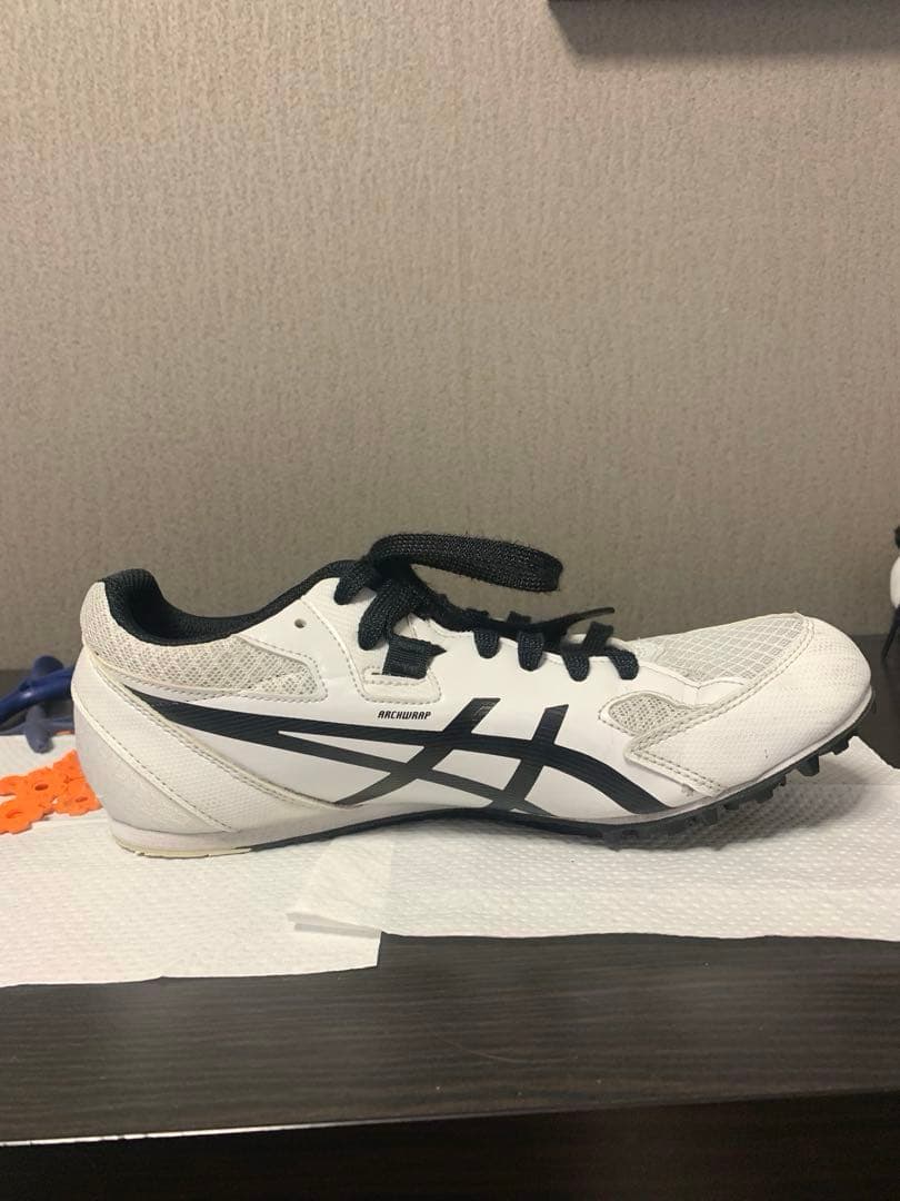 ☆ASICS☆EFFORT13 スパイクシューズ ブラック×ホワイト25.5cm