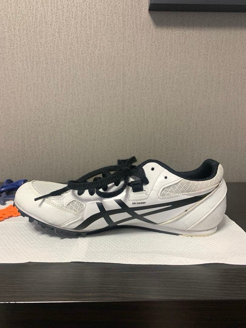 ☆ASICS☆EFFORT13 スパイクシューズ ブラック×ホワイト25.5cm