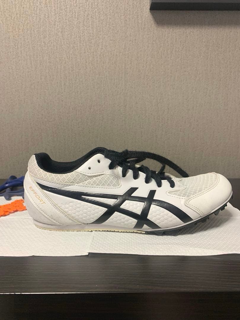 ☆ASICS☆EFFORT13 スパイクシューズ ブラック×ホワイト25.5cm