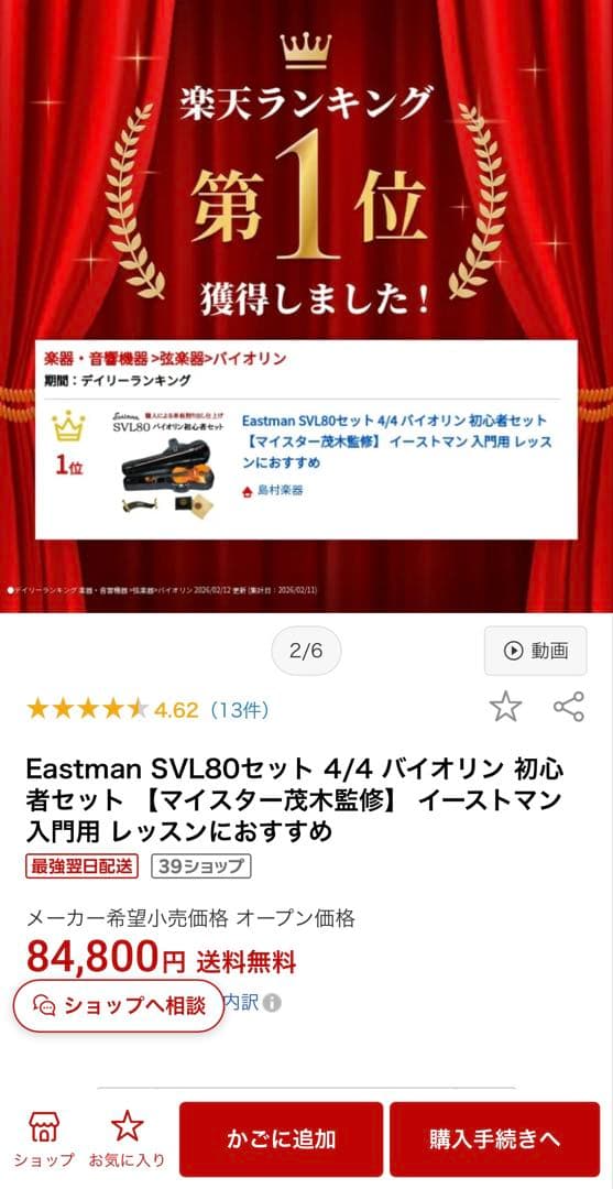 バイオリン　ヴァイオリン　SLV80 4/4　【マイスター茂木監修】