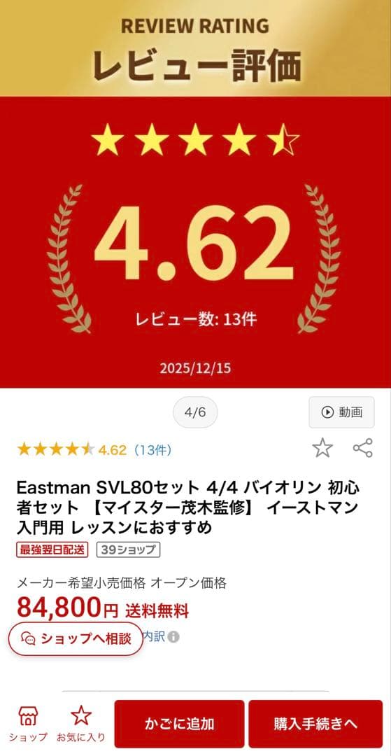 バイオリン　ヴァイオリン　SLV80 4/4　【マイスター茂木監修】