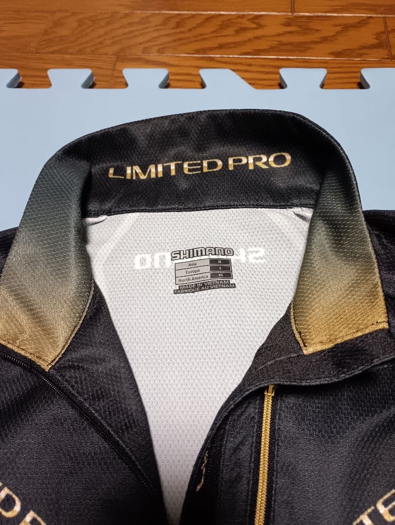 SHIMANO LIMITED PRO フルジップシャツ　半袖　M　ブラック