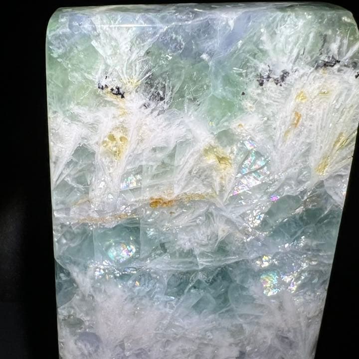 ✨自然の芸術✨幻想的な模様✨虹入り エンジェルフェザー フローライト原石 天然石