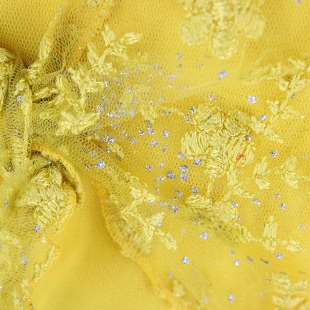 【美品 社交ダンス衣装】leirena ワンピース ドレス 黄色 かわいい