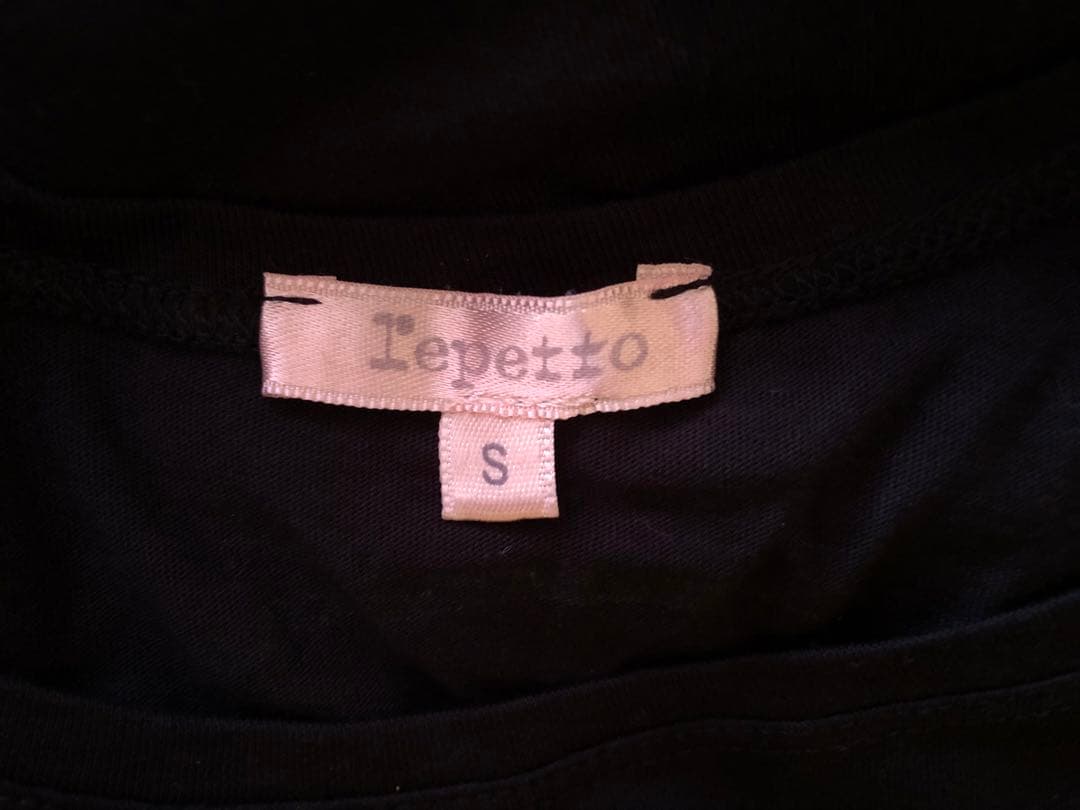 repetto バックプリント トップス 黒 Tシャツ レペット