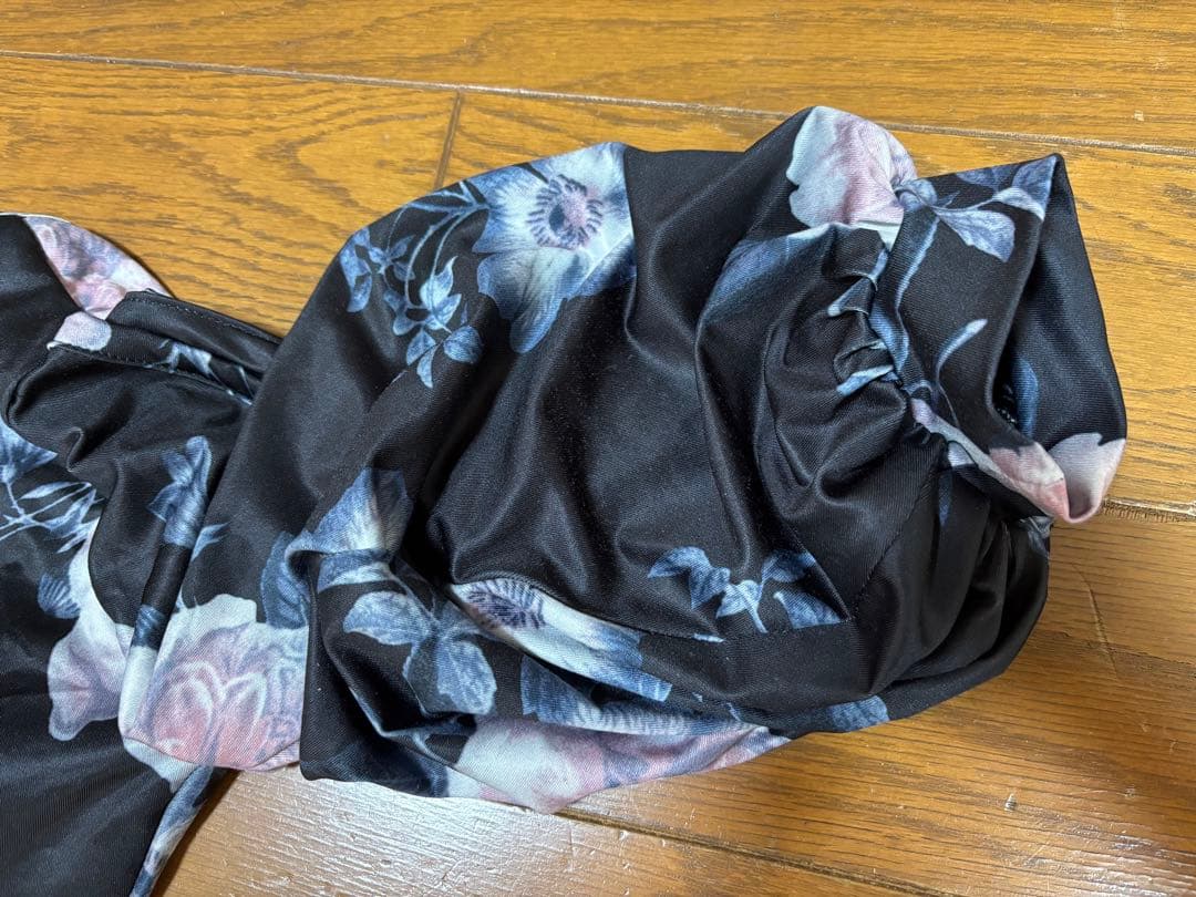 社交ダンス用 黒花柄ドレス