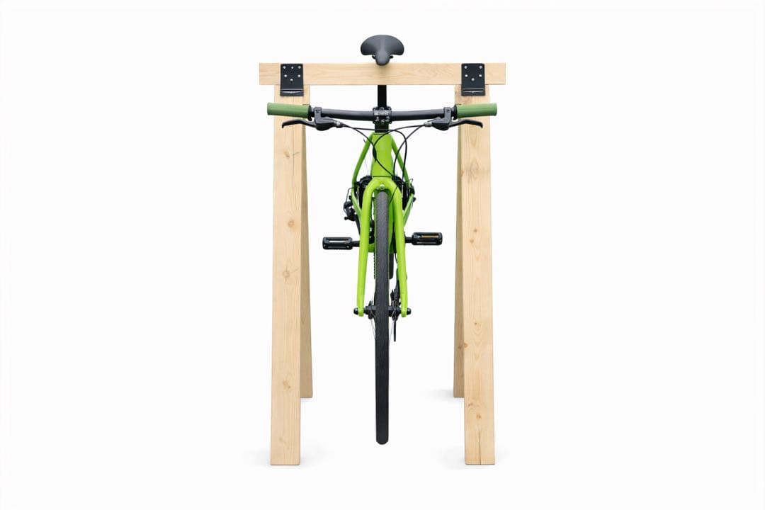 木製サイクルスタンド 無垢材 自転車ラック 室内保管 ディスプレイ用　シンプル