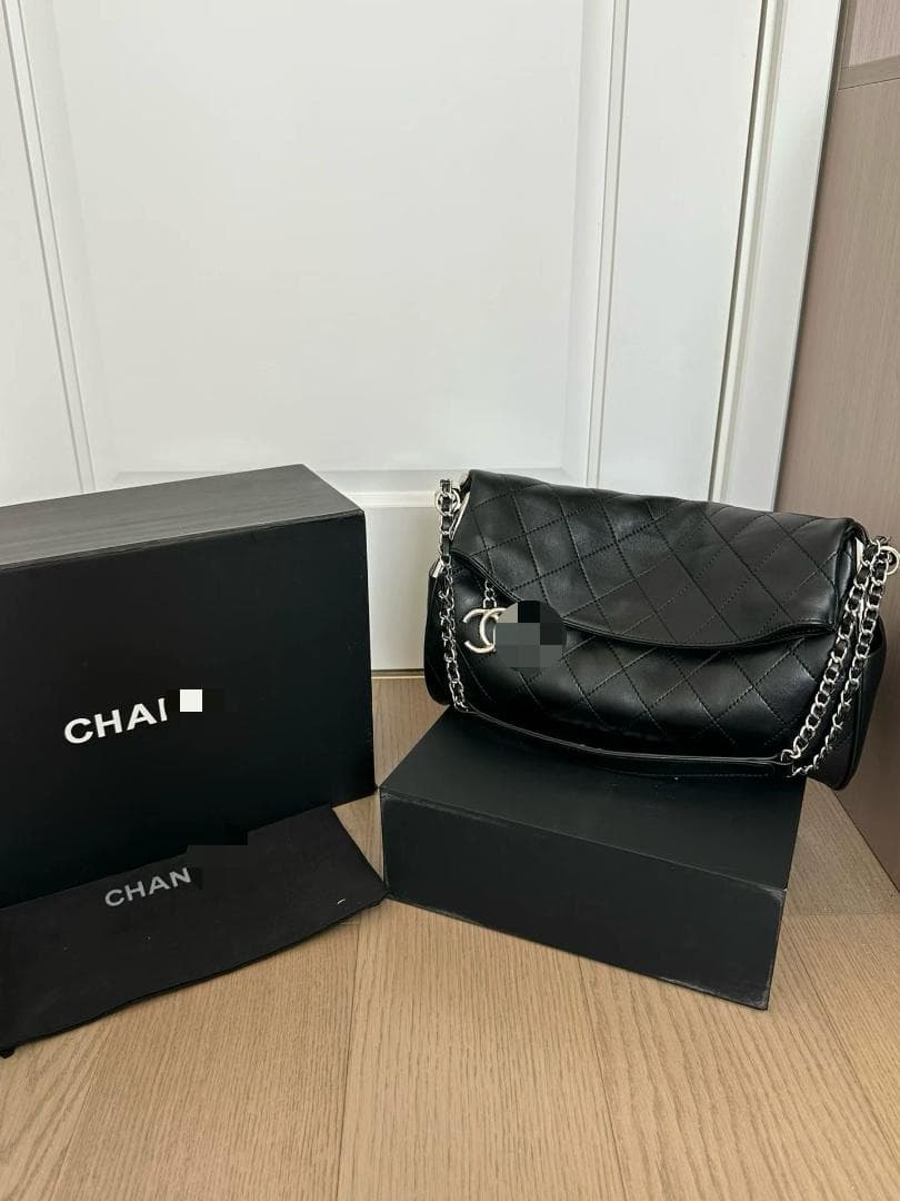 限定❤非売品 ダブルC ブラックレザー ショルダーバッグ　ノベルティ