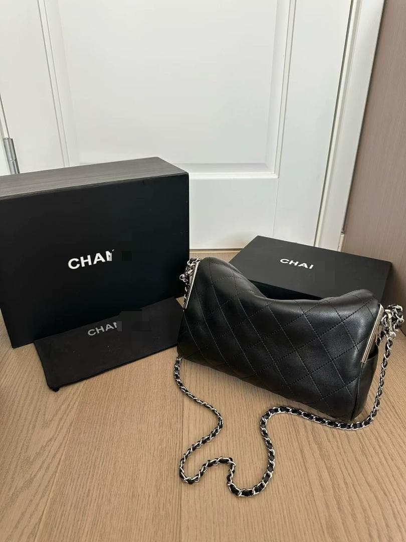 限定❤非売品 ダブルC ブラックレザー ショルダーバッグ　ノベルティ