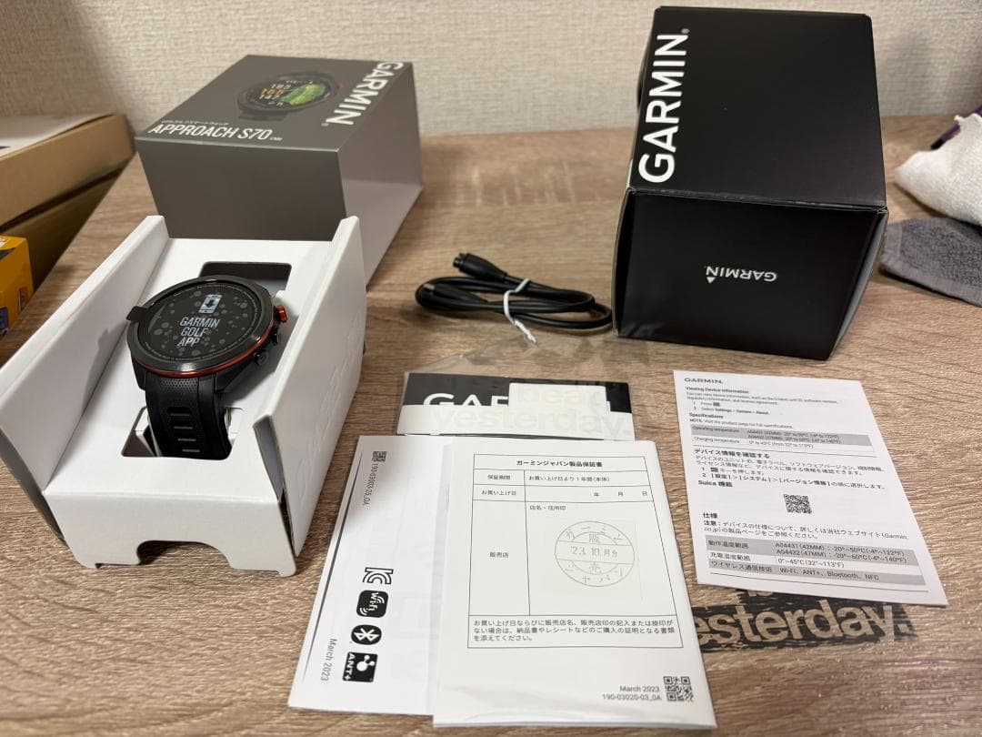【美品】GARMIN Approach S70 47㎜ GPSゴルフウォッチ